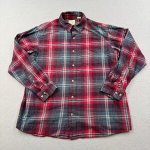RedHead Flannel Shirt Men's XL Red Plaid Long‎ Sleeve Button Up Classic Cowboy